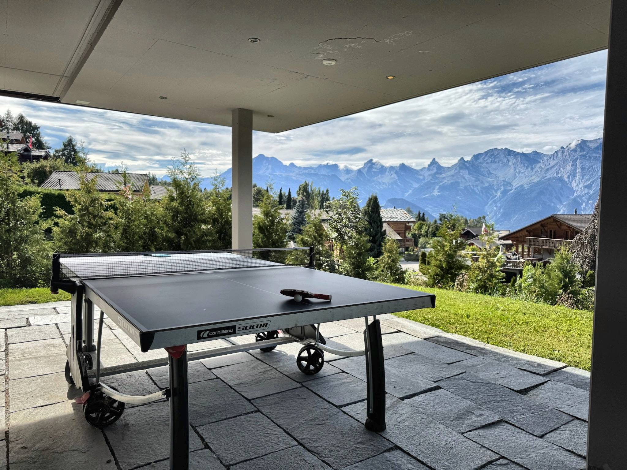 Table tennis on the covered terrace