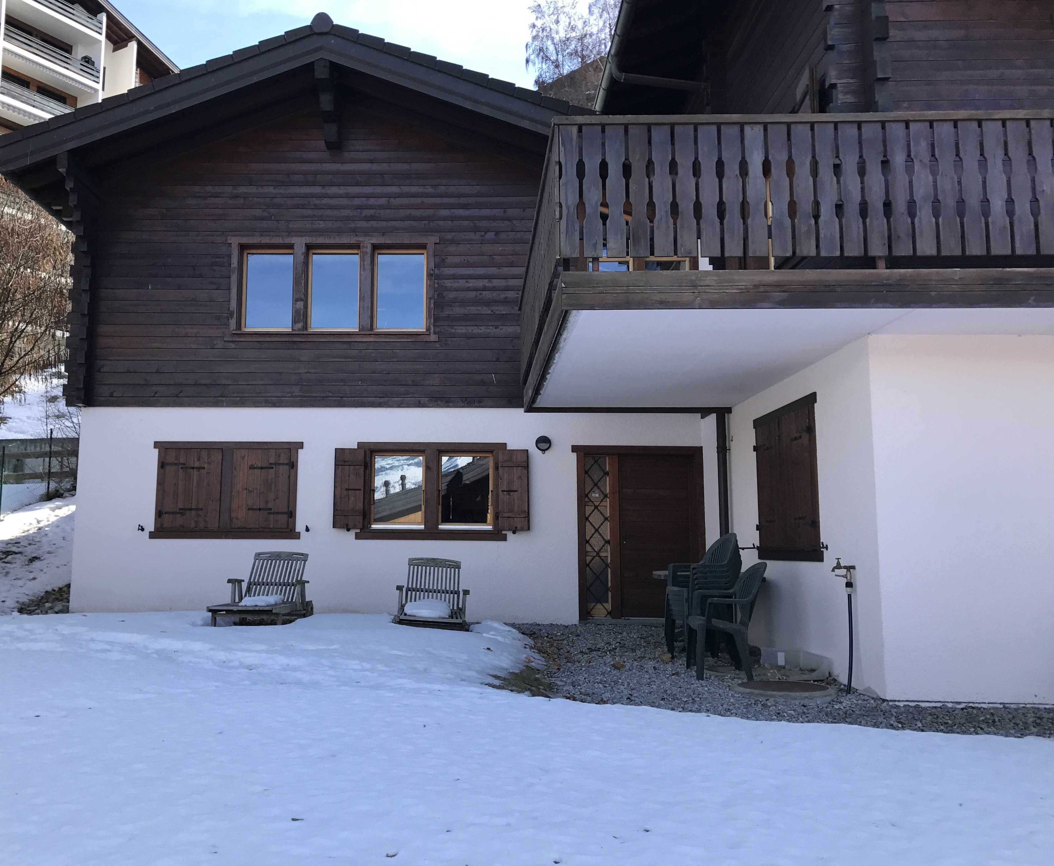 The chalet under snow