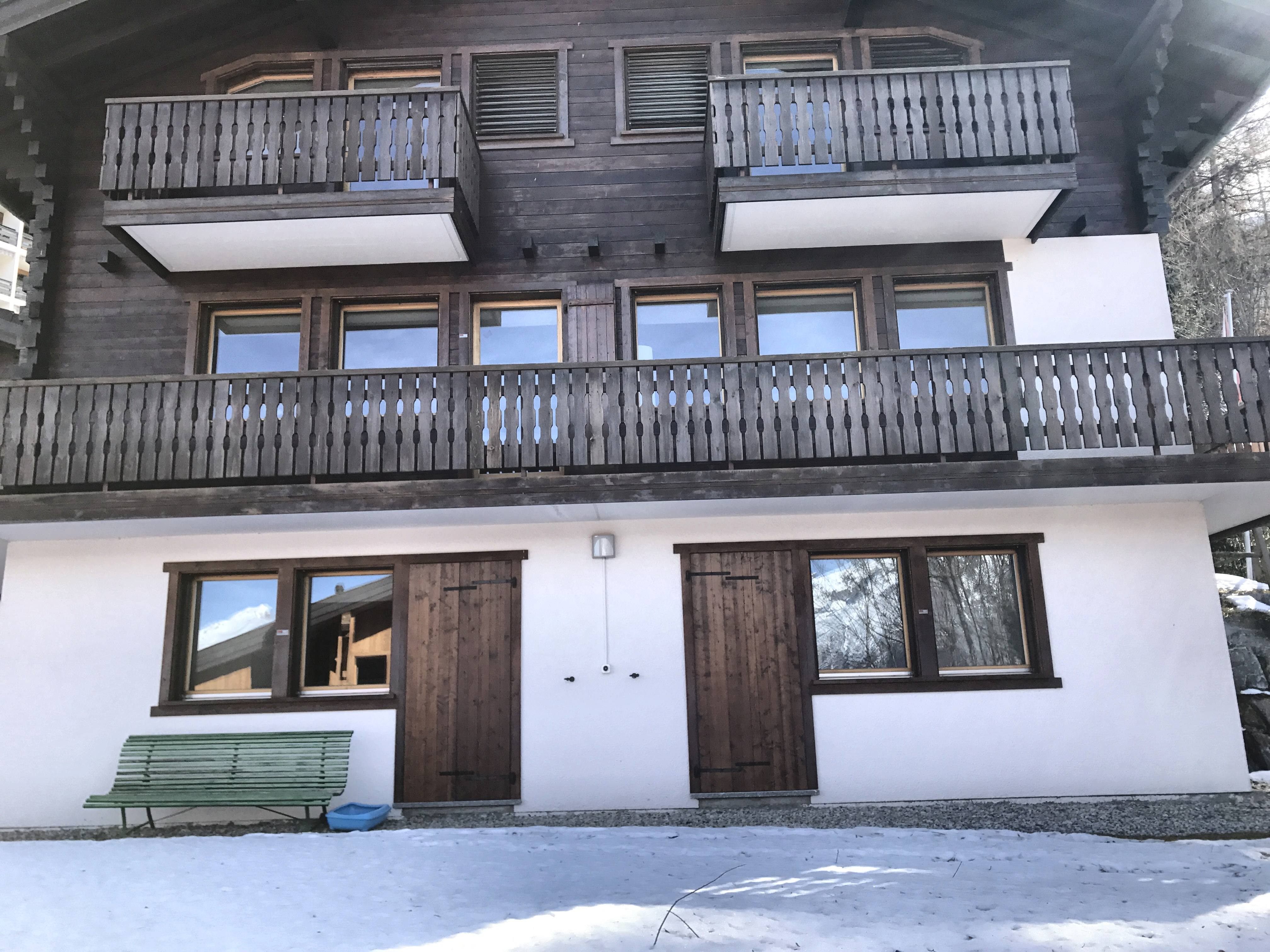 The front elevation in winter